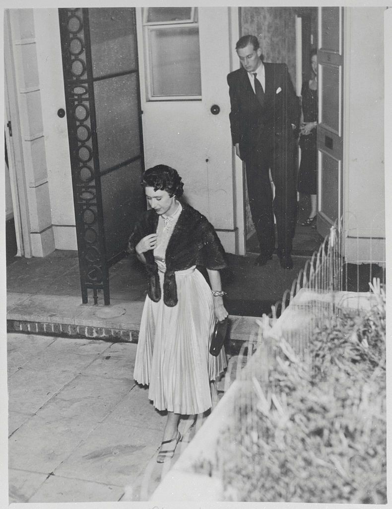 princess margaret leaving a friend's house