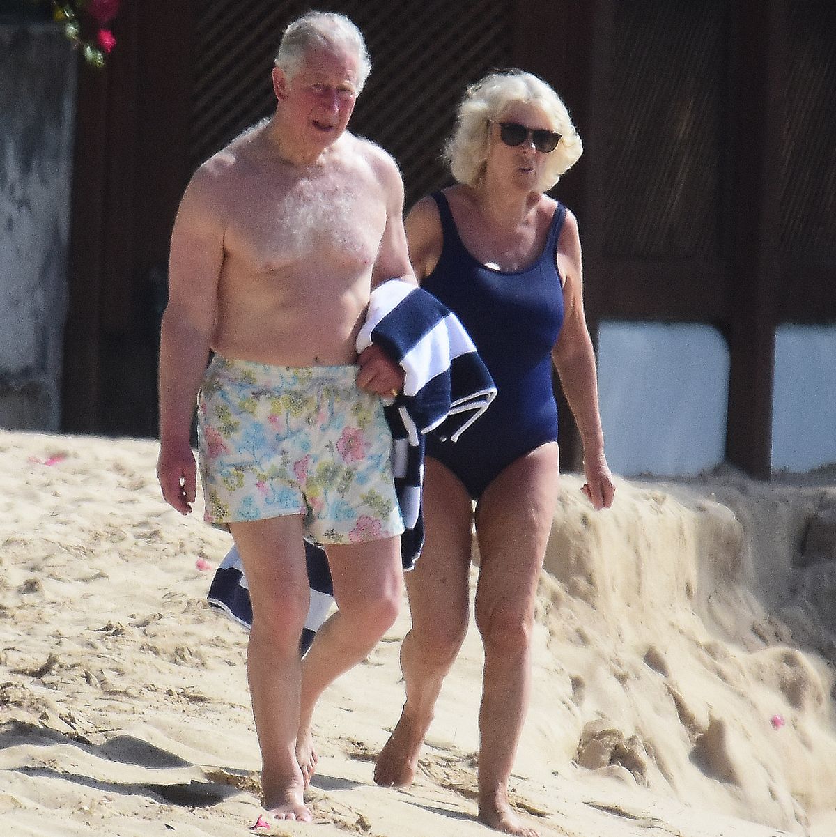 *PREMIUM EXCLUSIVE* Prince Charles and wife Camilla, Duchess of Cornwall,  pictured on the beach in Barbados