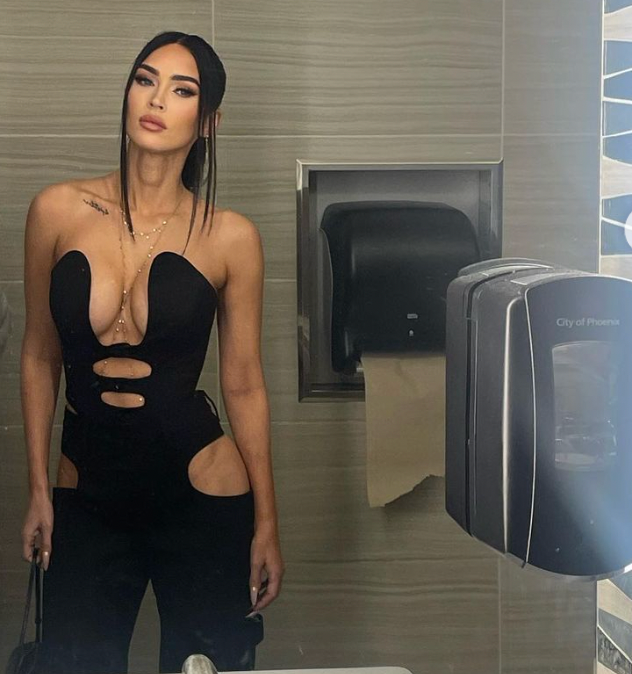 See Megan Fox Wear a Plunging Bodysuit and Hip Cutouts