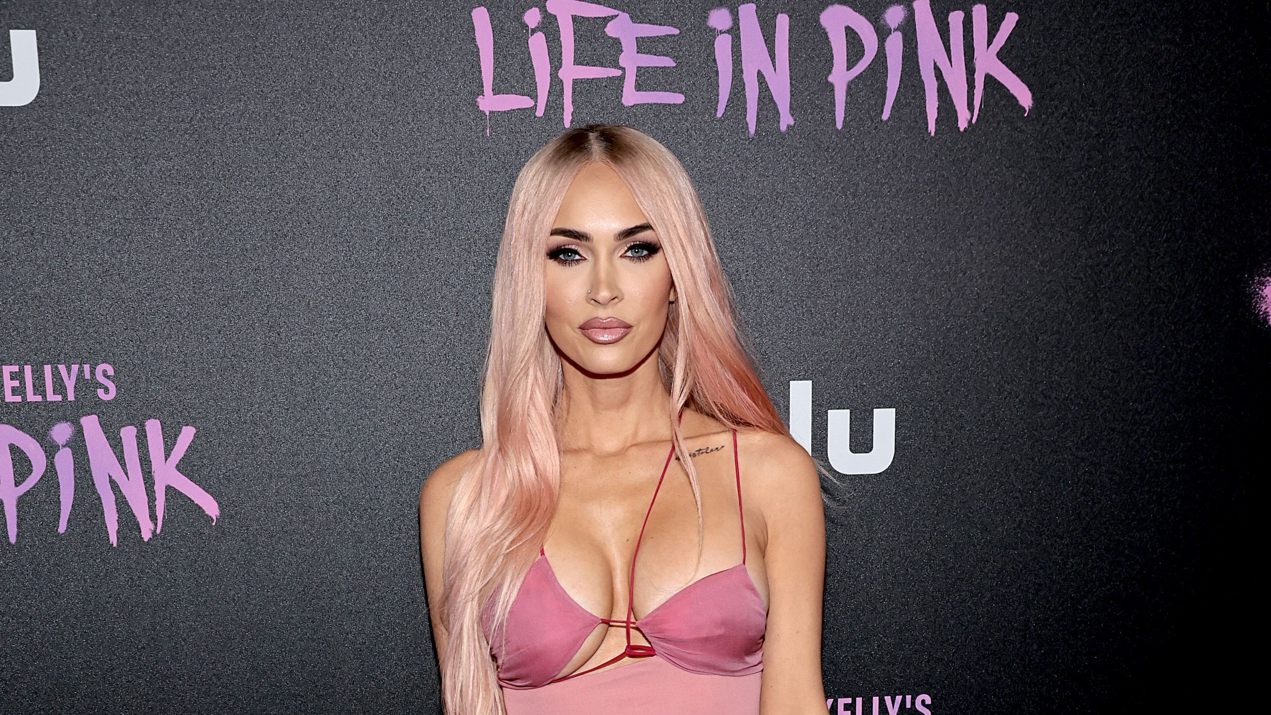 Megan Fox just wore a pink, jeggings-style catsuit