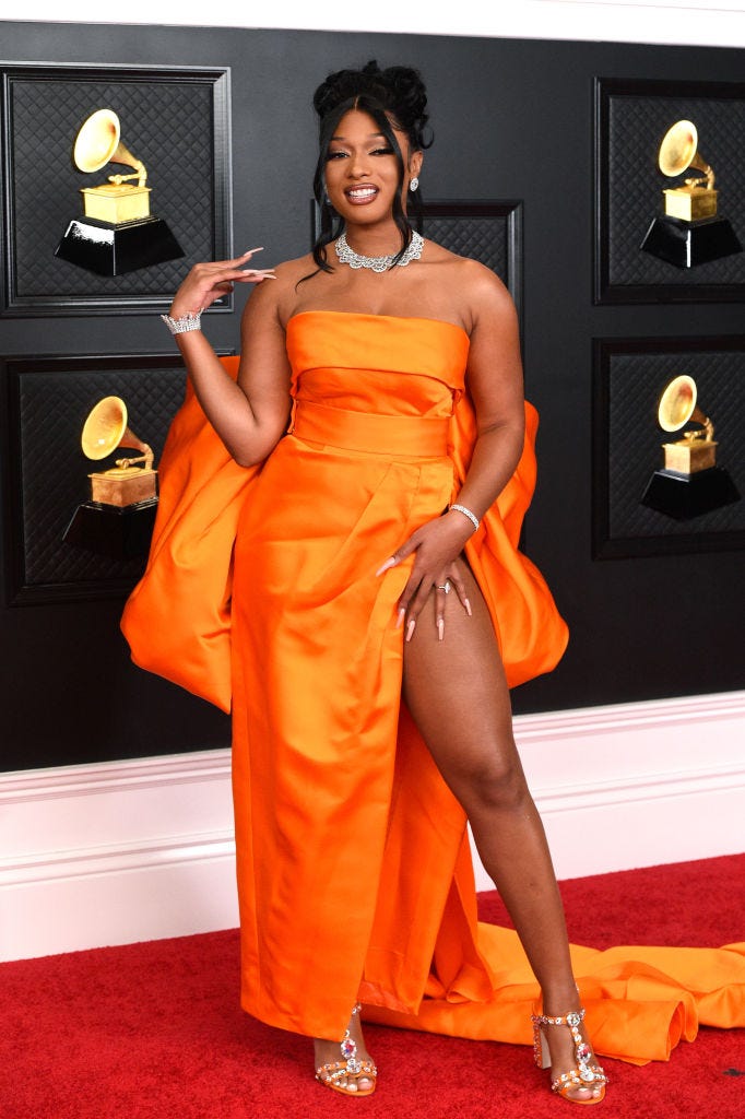 All Grammys 2021 red carpet celebrity dresses & looks