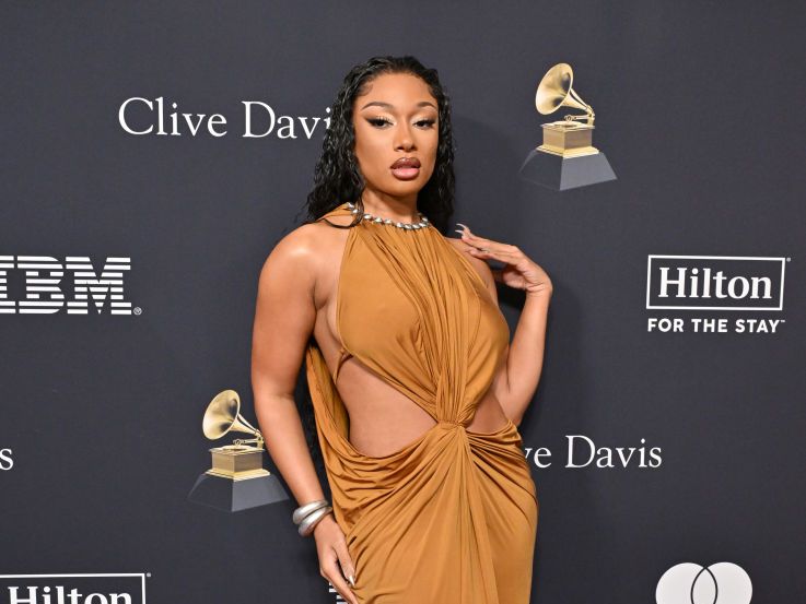 Megan Thee Stallion Shines in Bustier Gown at Vanity Fair Oscars Party
