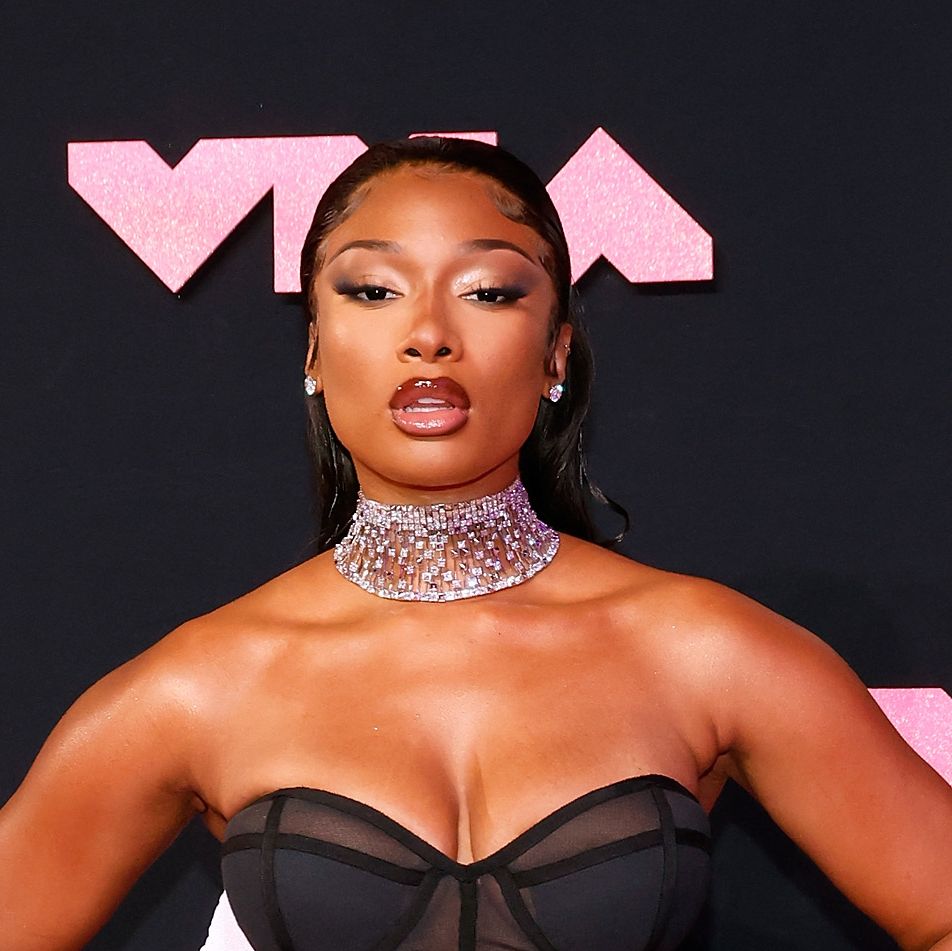 Megan Thee Stallion puts on a busty display in black bra and sheer