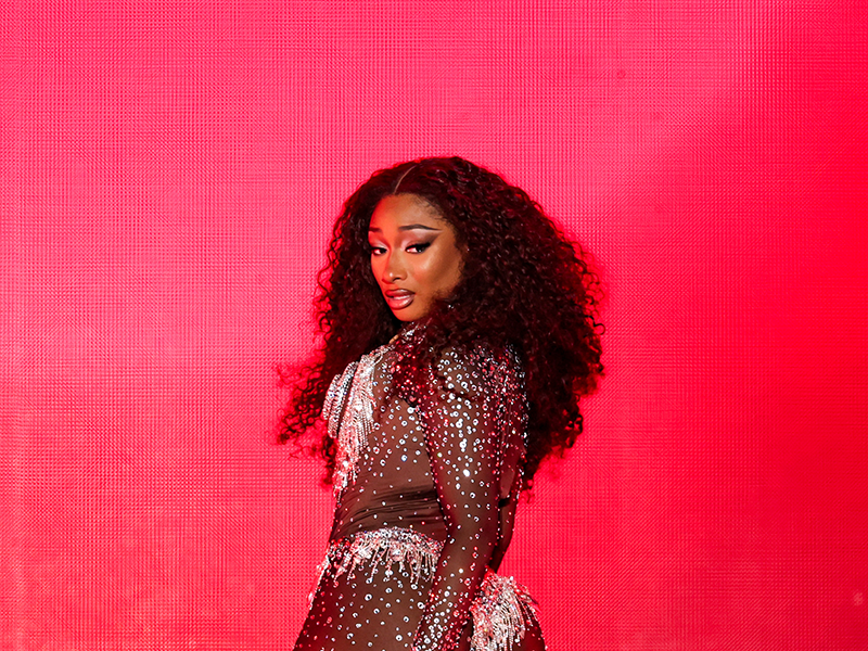 Megan Thee Stallion wore a see-through crystal catsuit at Pride