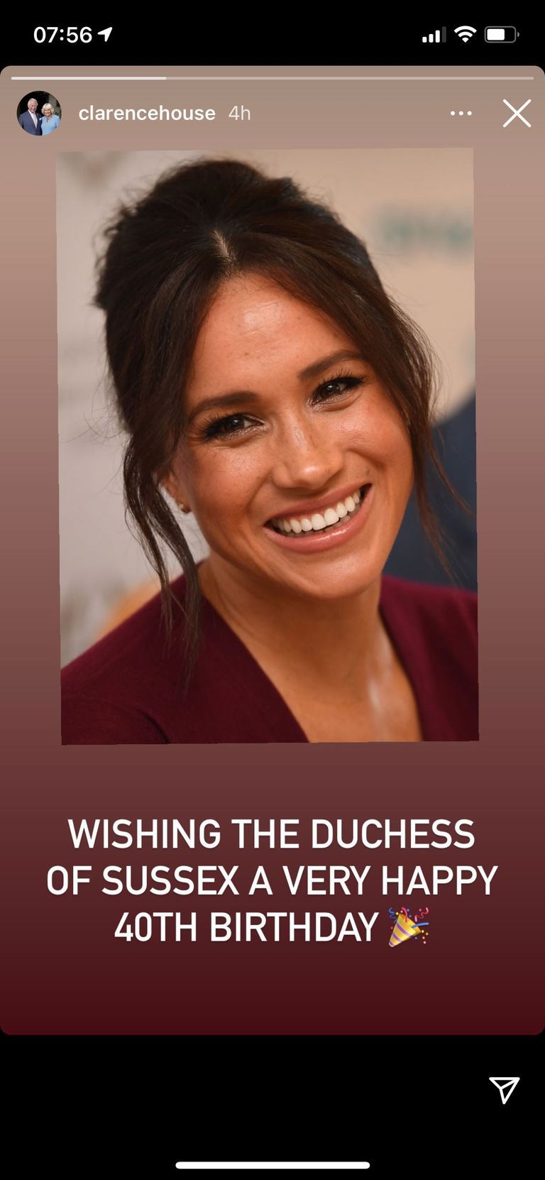 prince charles' birthday tribute to meghan in 2021