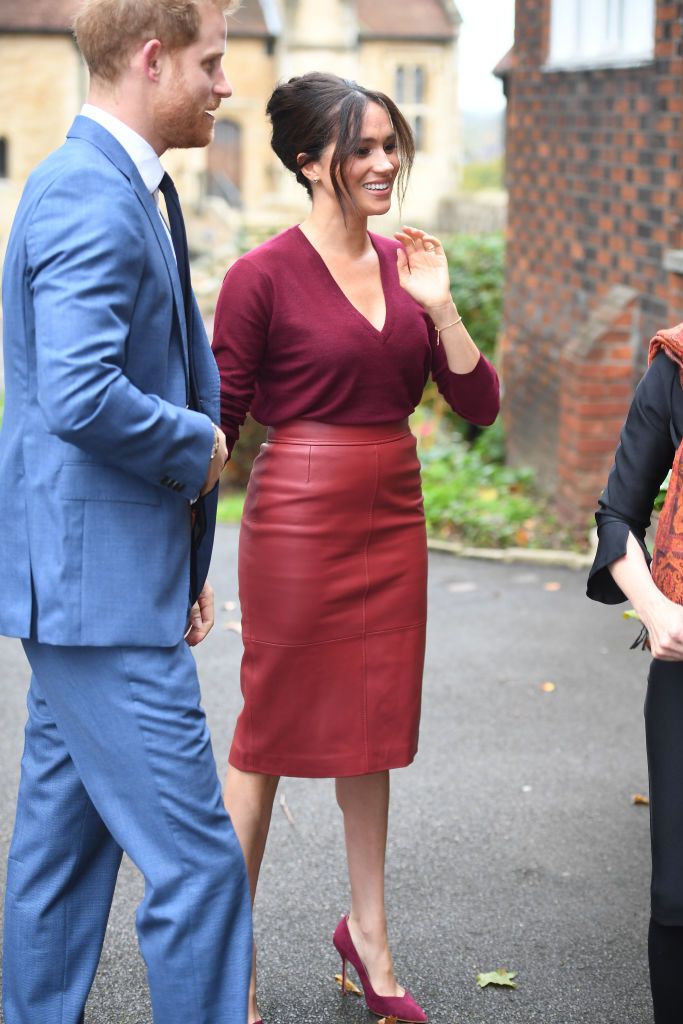 Burgundy leather hotsell skirt 2019