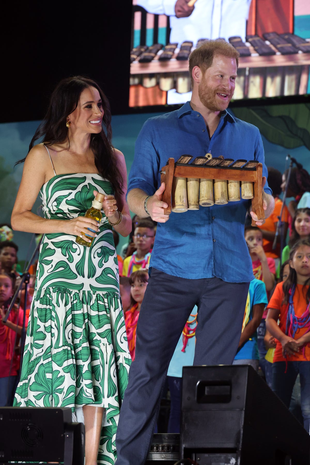 Meghan Markle opts for printed maxi dress for her final engagement in Colombia