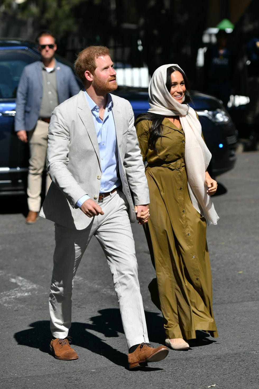 Meghan Markle con velo en Sudáfrica