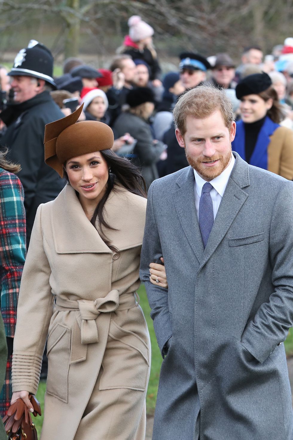 meghan markle and prince harry at sandringham christmas in 2017