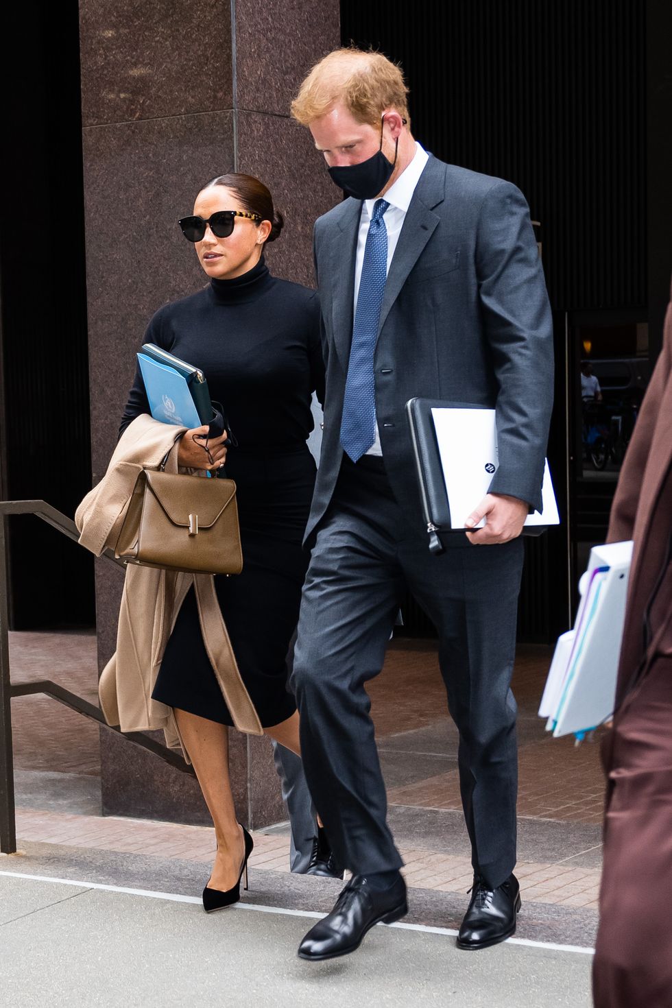 Meghan Markle carrying Strathberry East/West Mini Crossbody Bag in