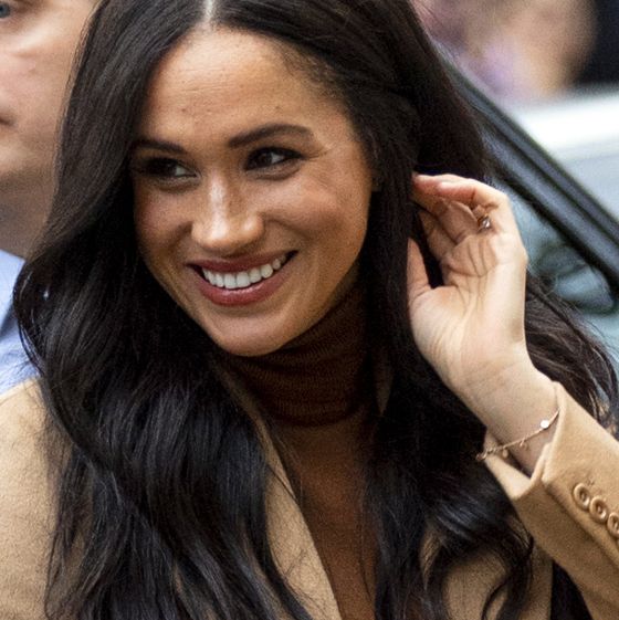 a photo of meghan markle paired with products she shops or wears often to illustrate a roundup of meghan markles favorite brands
