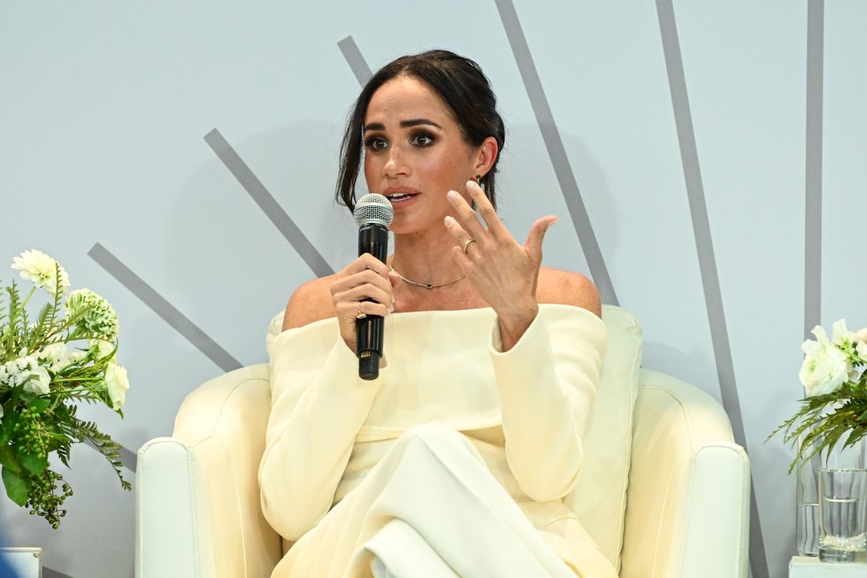 the duchess of sussex on a panel