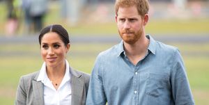 dubbo, australia   october 17  meghan, duchess of sussex and prince harry, duke of sussex attend a naming and unveiling ceremony for the new royal flying doctor service aircraft at dubbo airport on october 17, 2018 in dubbo, australia the duke and duchess of sussex are on their official 16 day autumn tour visiting cities in australia, fiji, tonga and new zealand  photo by dominic lipinski   poolgetty images