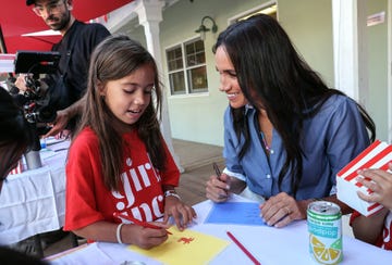 meghan markle, the duchess of sussex visits girls' inc of greater santa barbara