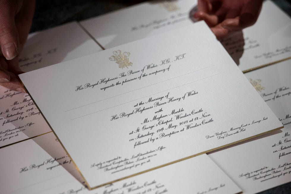 meghan markle wedding invitation