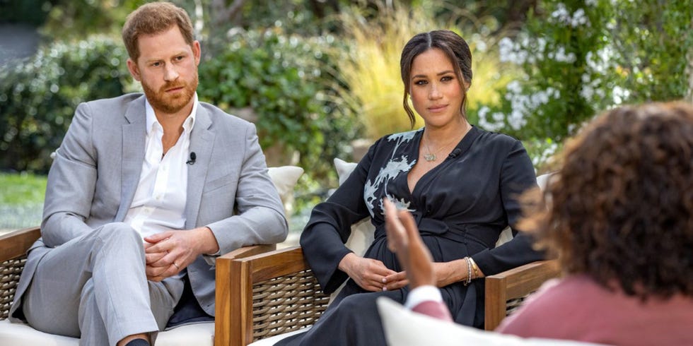 meghan markle y el príncipe harry en la entrevista con oprah winfrey