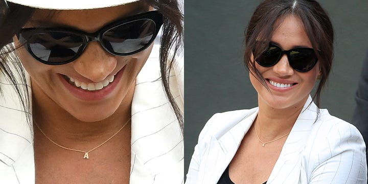 Meghan Markle Wears Letter A Necklace for Wimbledon Appearance