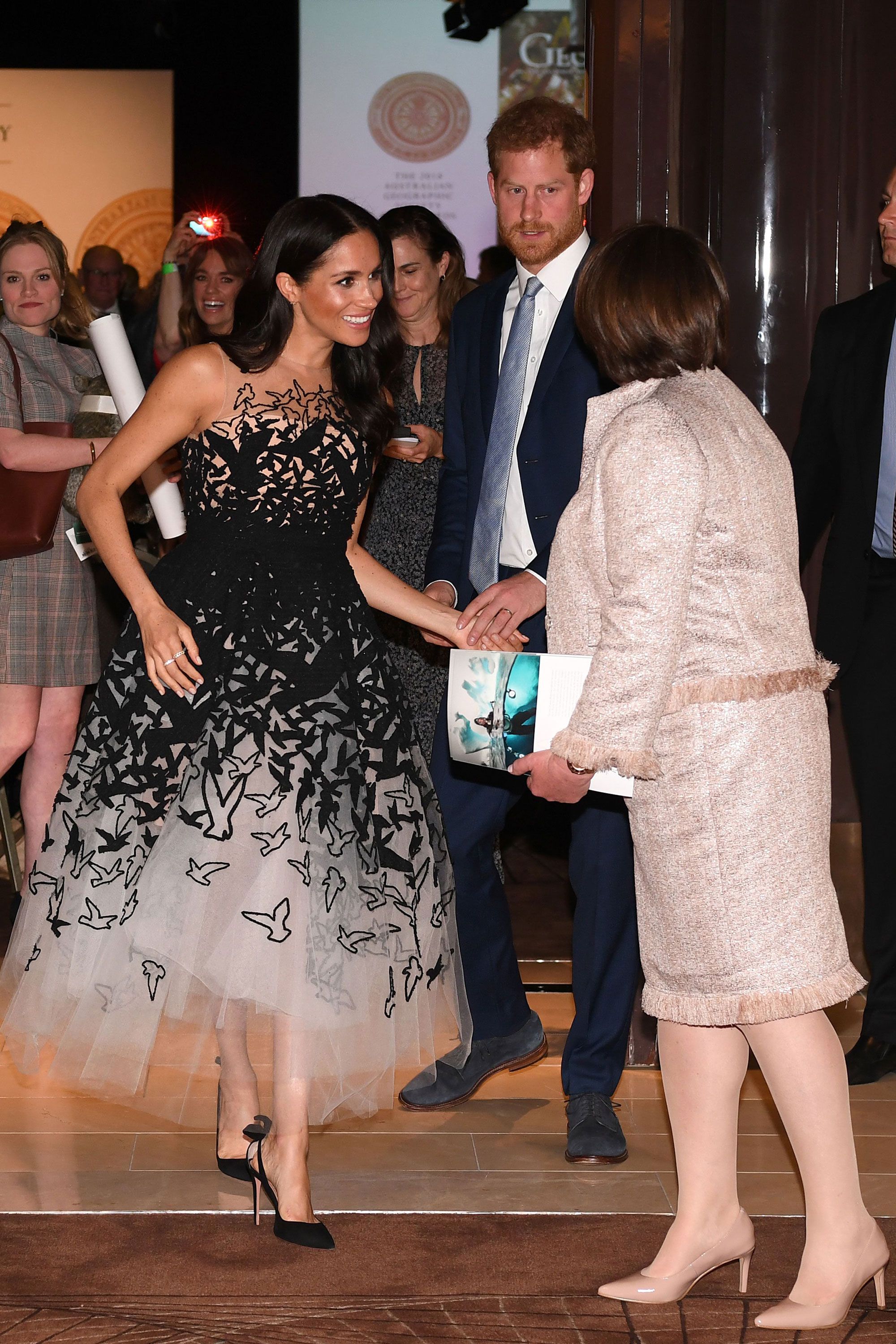 Oscar de la shop renta meghan dress