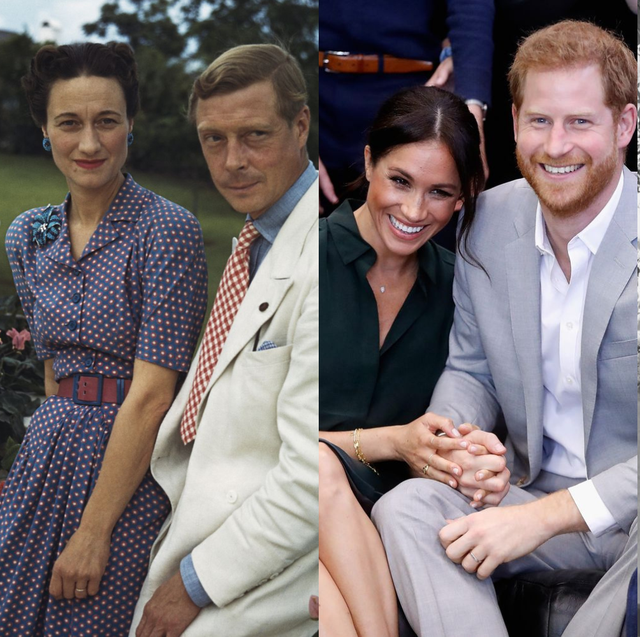 a group of people posing for a photo, wallis simpson and duke of windsor, prince harry and meghan markle