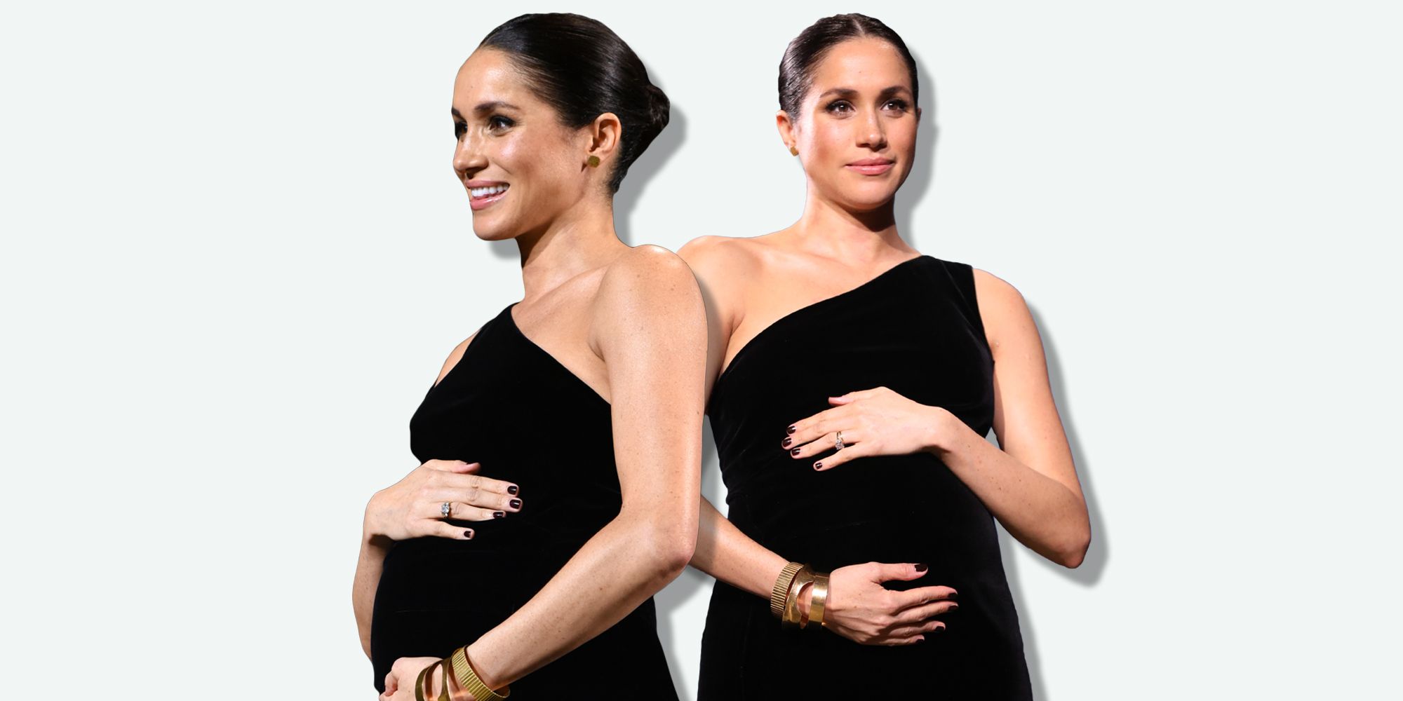 Meghan markle black outlet dress pregnant