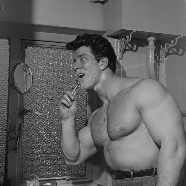 english bodybuilder reg park 1928   2007 shaving, circa 1955 park was the first englishman to win the mr universe title and later went on to act in five italian hercules sword and sandal films in the early 1960s park runs his own businesses, publishing a bodybuilding magazine and supplying weight training equipment   photo by coopebipshulton archivegetty images