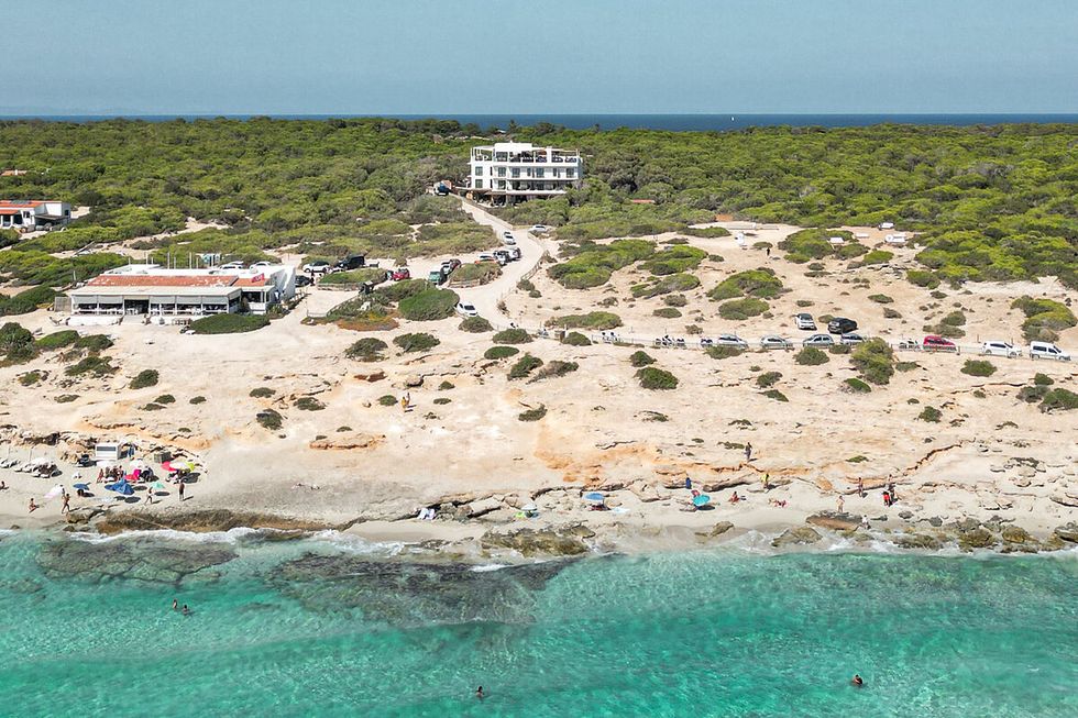 The stunning beach of Sandals, and Terança Hotel in Formentera