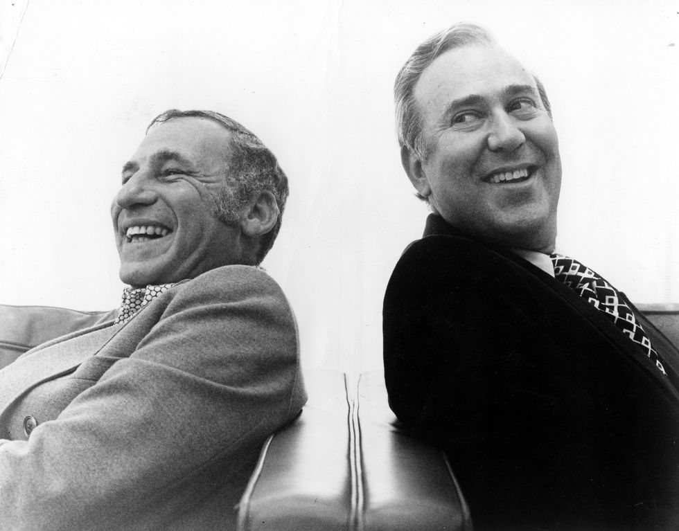 1974  actors mel brooks and carl reiner pose for a publicity portrait for their program 2000 and thirteen year old man in 1974 photo by michael ochs archivesgetty images