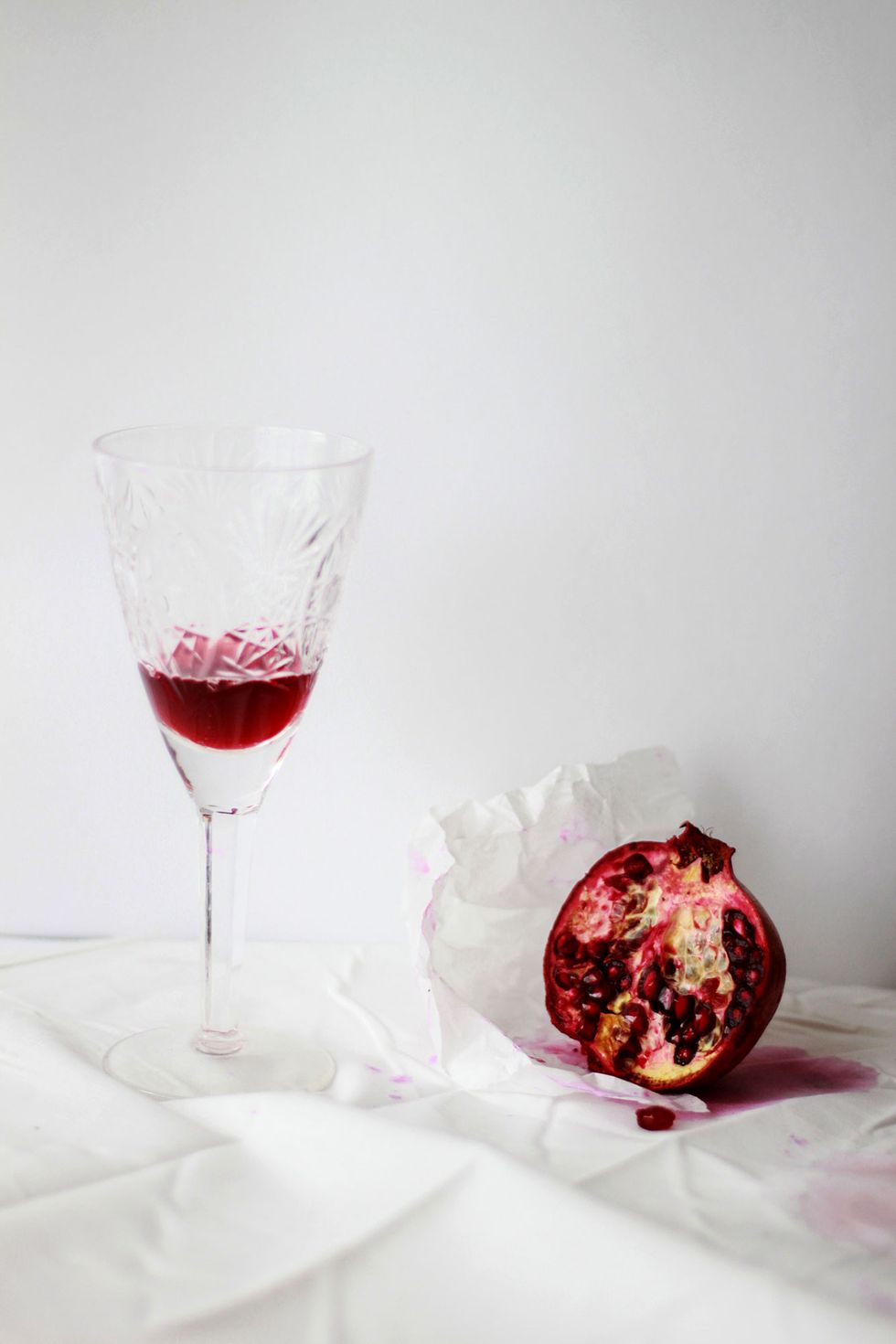 Red, Pomegranate, Still life photography, Glass, Wine glass, Stemware, Drink, Food, Still life, Champagne stemware, 
