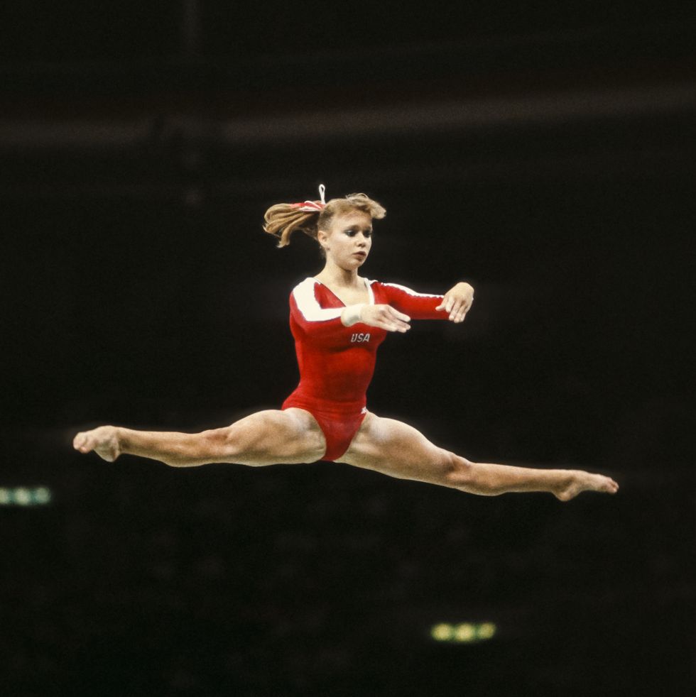 seoul, south korea september 1988: melissa marlow of the usa competes on the balance beam during the women's gymnastics competition of the 1988 olympic games held during september 1988 at the olympic gymnastics hall in seoul, south korea. (photo by david madison/getty images)
