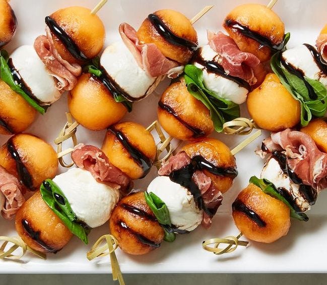 melon prosciutto skewers