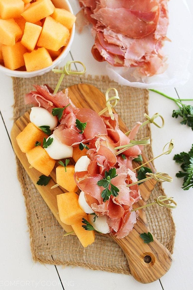 melon prosciutto and mozzarella skewers recipe