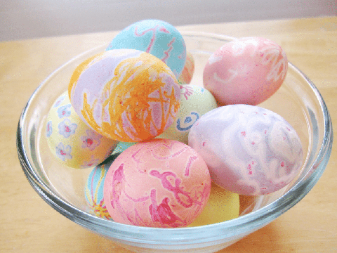 the artful parent melted crayon easter eggs