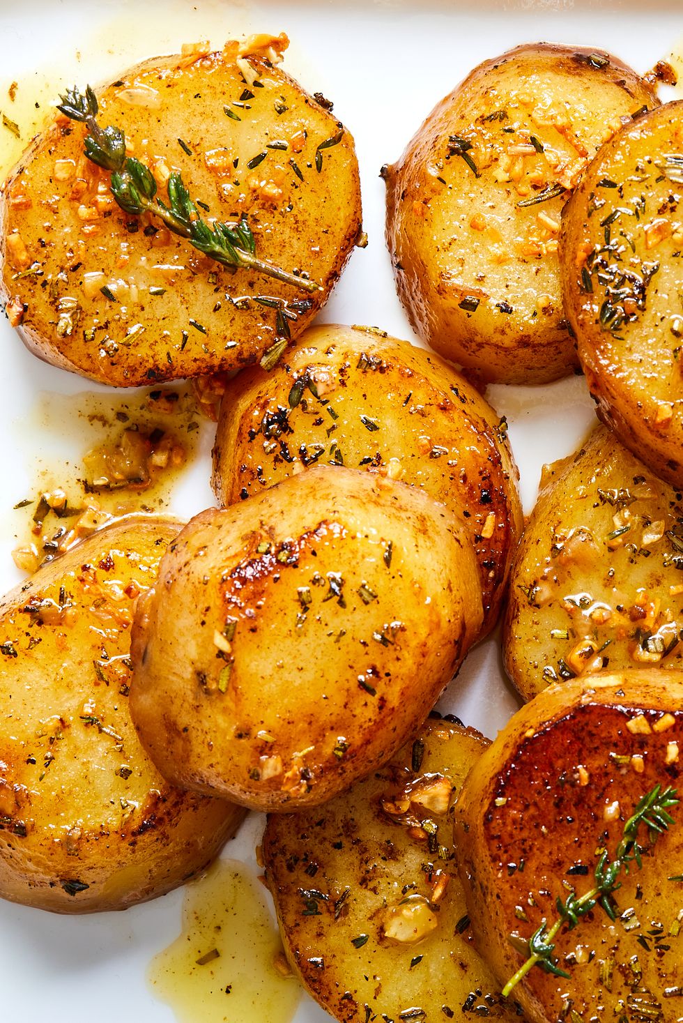 melting potatoes with herbs