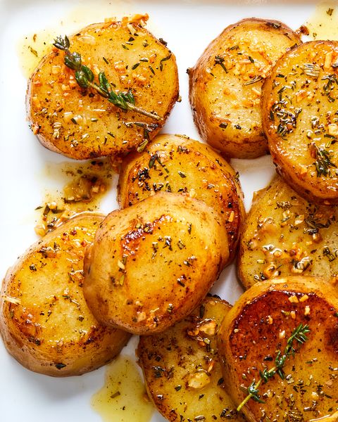 melting potatoes with herbs