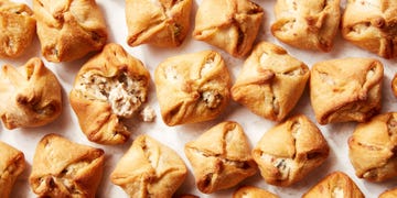 crescent roll bundles filled with a sausage mixture