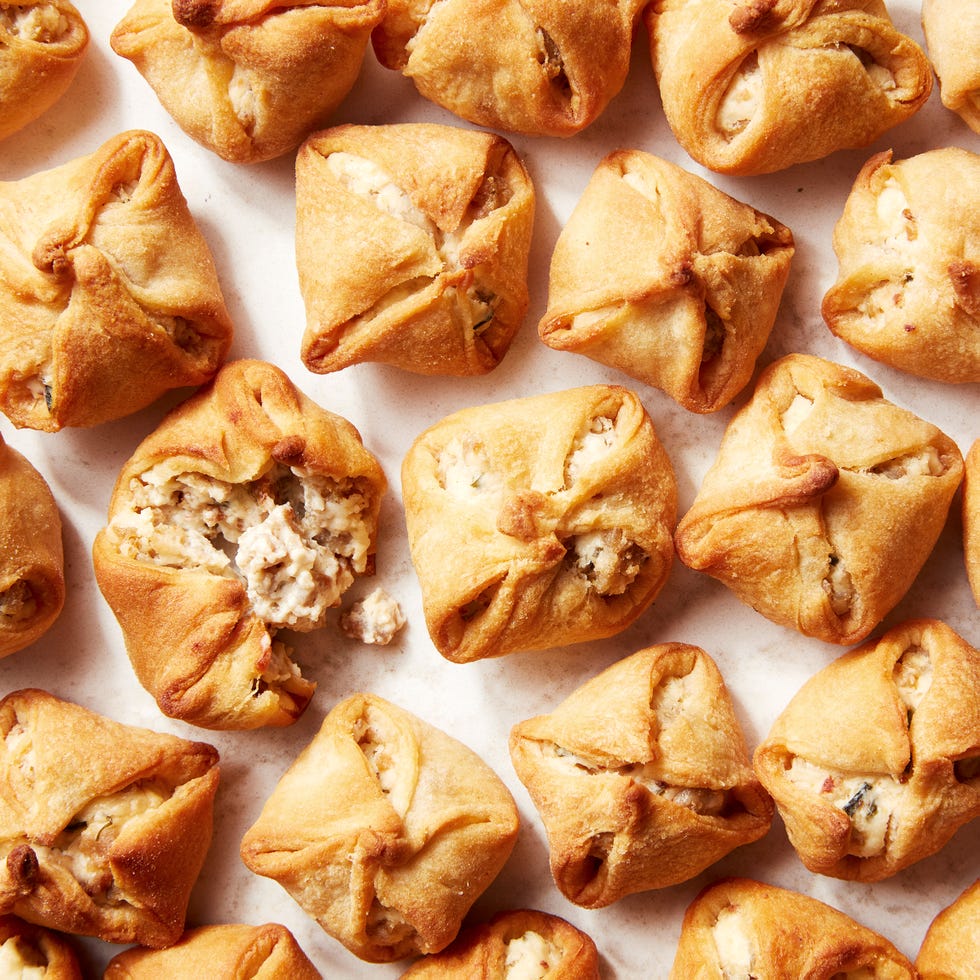 crescent roll bundles filled with a sausage mixture