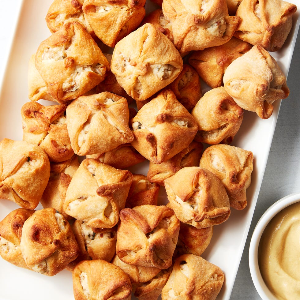 crescent roll bundles filled with a sausage mixture
