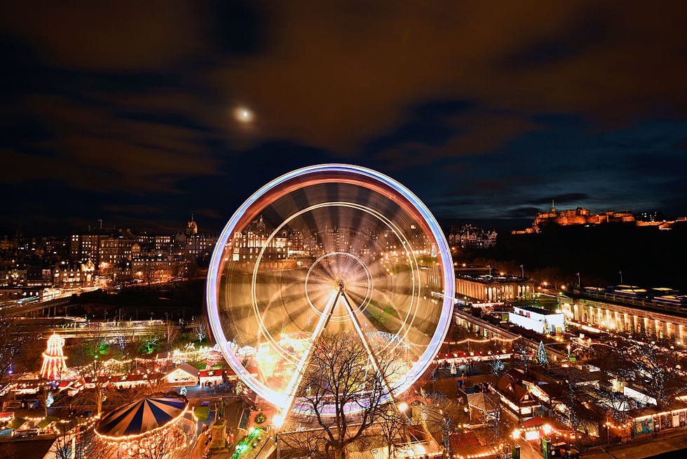 lights on at the edinburgh christmas market