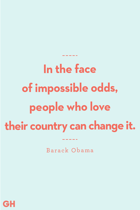 in the face of impossible odds, people who love their country can change it quote by  barack obama  for memorial day instagram captions