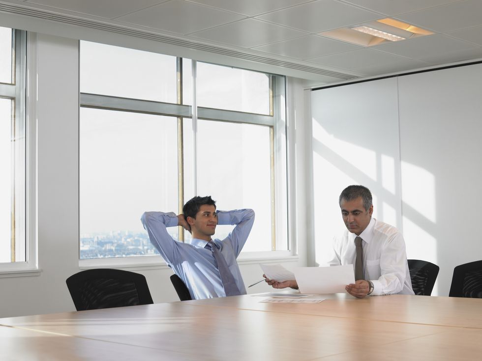 Men in meeting room