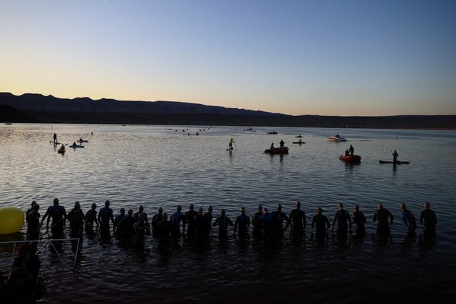 el lago donde se disputa la natación ironman st george