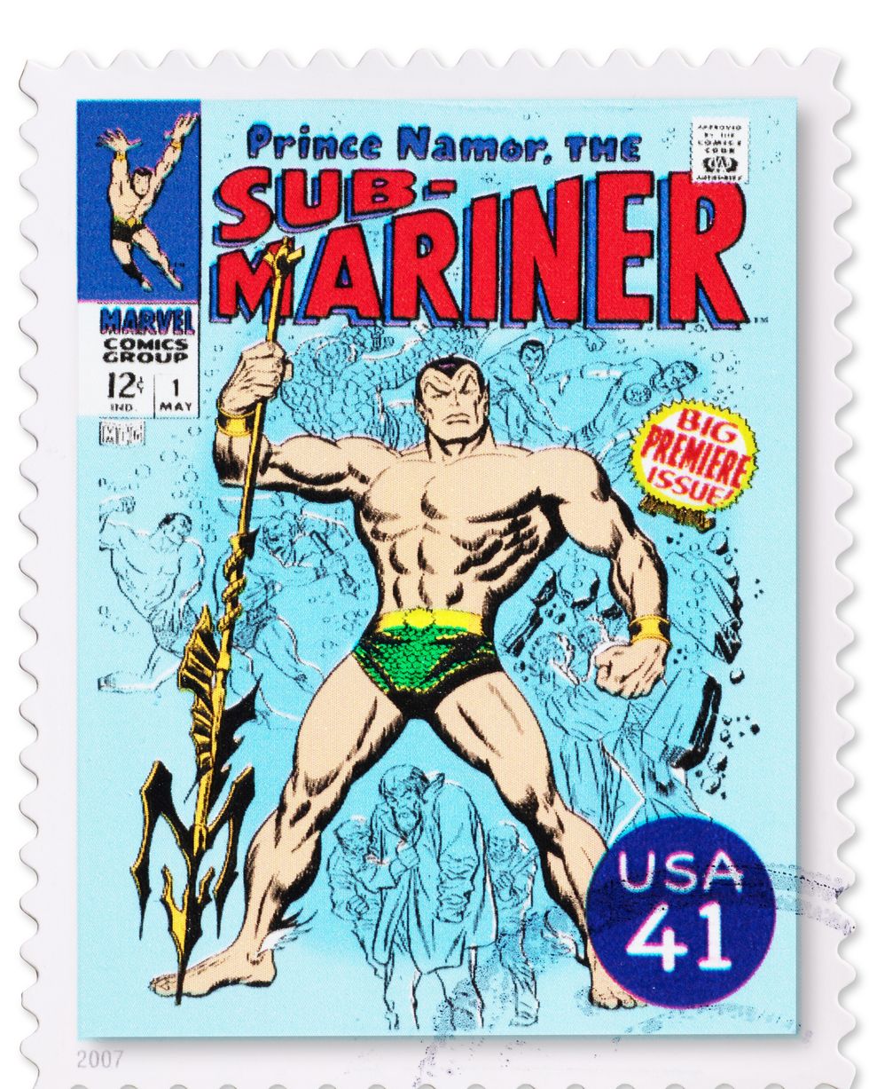 cover of namor the sub mariner on american stamp