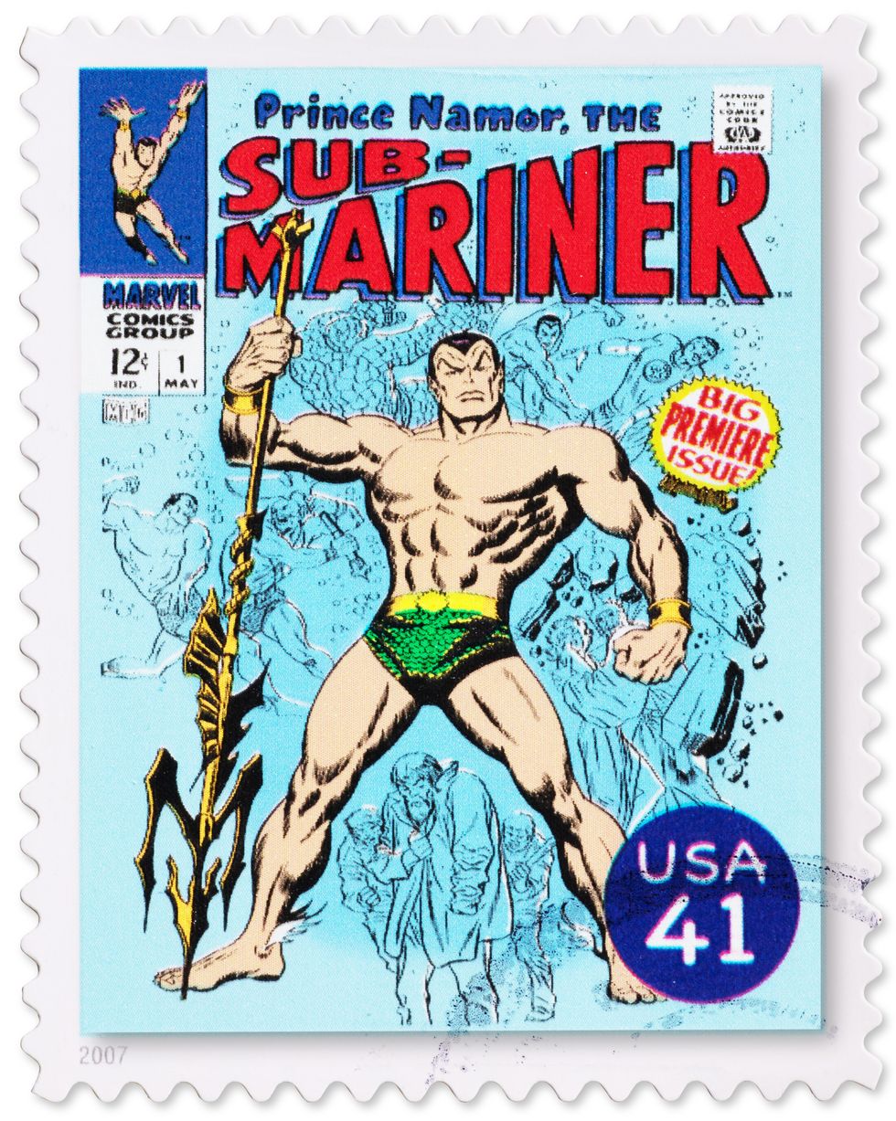 cover of namor the sub mariner on american stamp