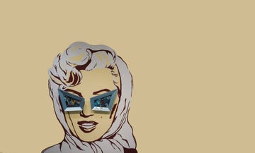 alexis smith’s wall painting "men seldom make passes at girls who wear glasses," 1985