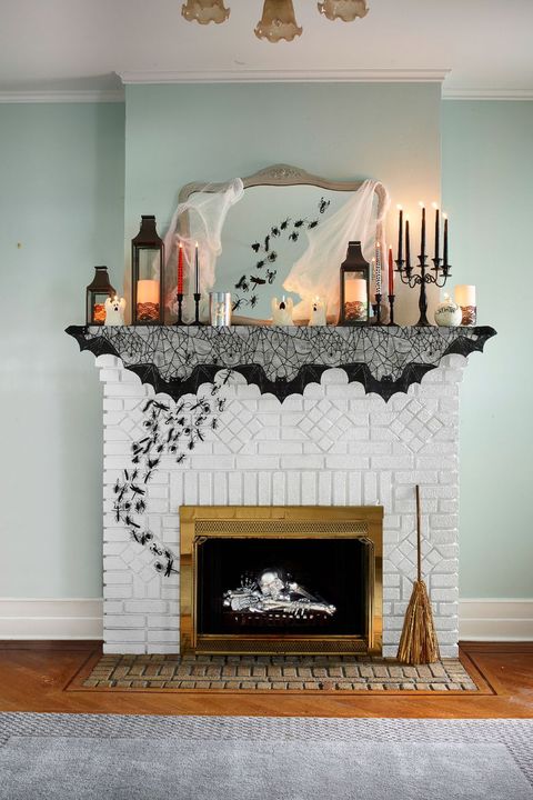 Fireplace, Hearth, Room, Living room, Furniture, Interior design, Marble, Fire screen, Table, Home, 