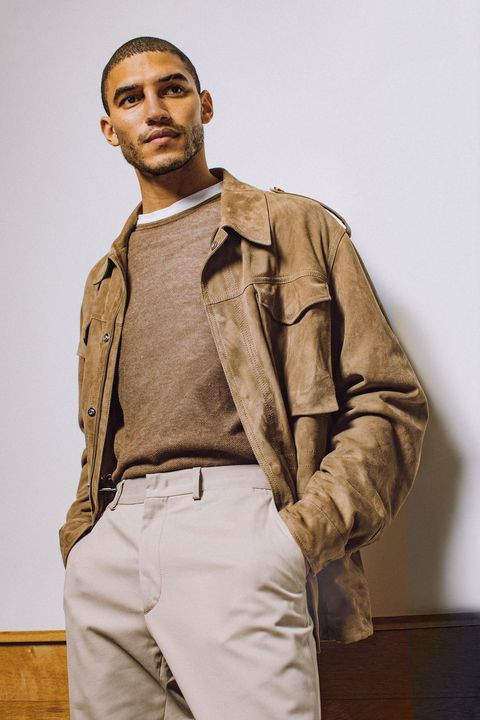a model wearing caruso clothing