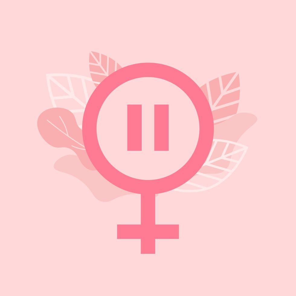 menopause concept with female venus icon