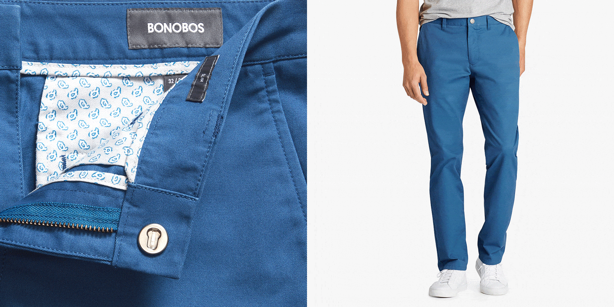 Japan Blue Jeans Men's Blue Cotton Chino Pants