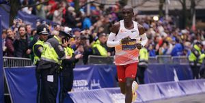 men's pro race finish line boston marathon 2023