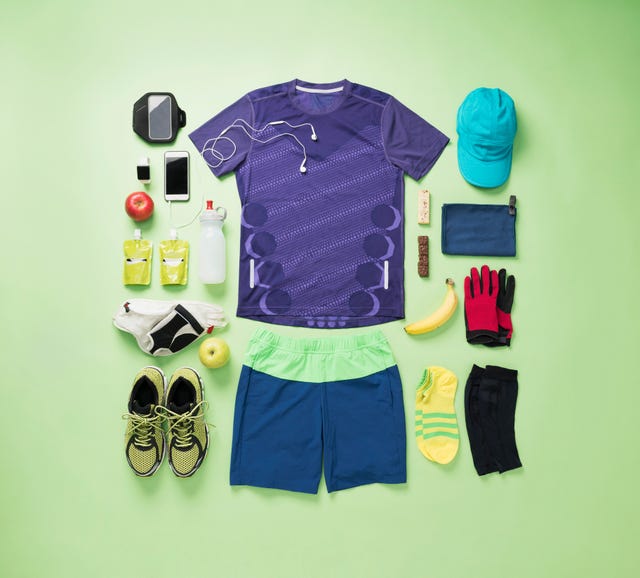 men's training wear knolling style on green background